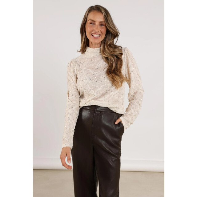 Nukus Nkf01002 17 puck top leaf paillet off white NKF01002  17 large
