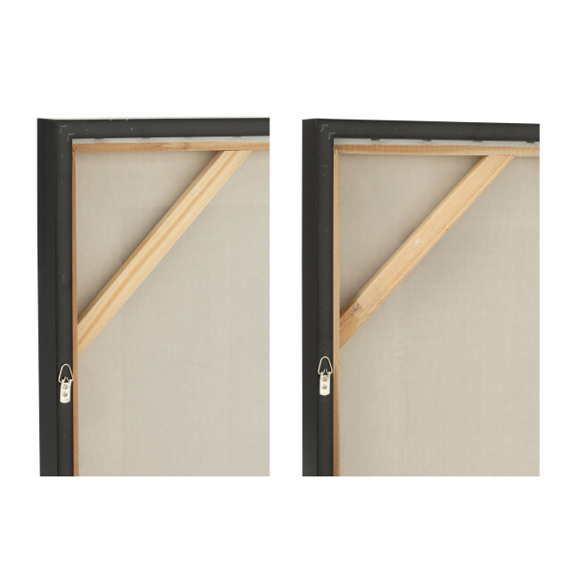 J-Line Painting lame acrylic ecru/taupe assortment of 2 57397 large