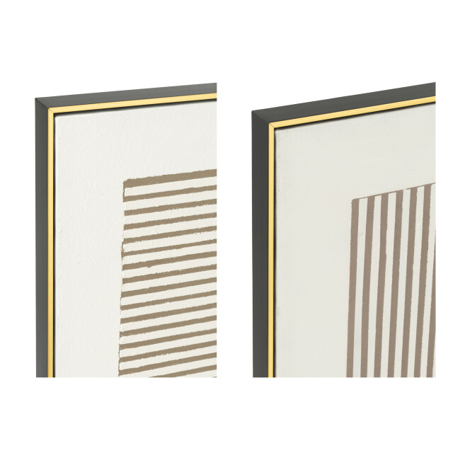 J-Line Painting lame acrylic ecru/taupe assortment of 2 57397 large