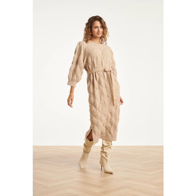 Smashed Lemon Damesgebreide midi jurk | 25501-735-L large