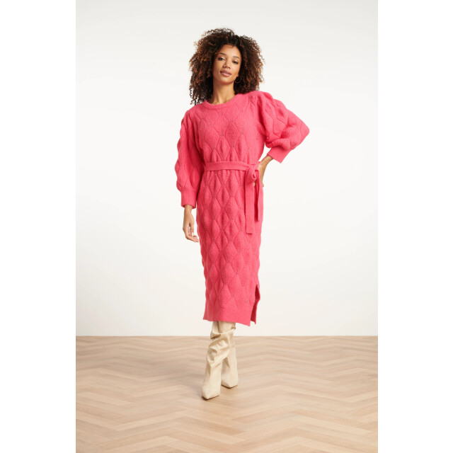 Smashed Lemon Damesgebreide midi jurk | 25501-435-XXL large
