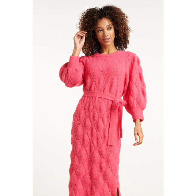 Smashed Lemon Damesgebreide midi jurk | 25501-435-XXL large