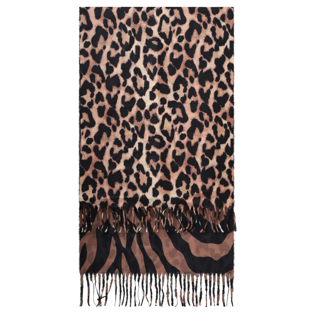 Smashed Lemon Dubbelzijdige sjaal met dierenprint in bruin en zwart | 55300-775-999 large Smashed Lemon Dubbelzijdige sjaal met dierenprint in bruin en zwart | 55300-775-999 large