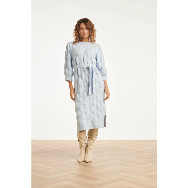 Smashed Lemon Damesgebreide midi jurk | 25501-600-XS large