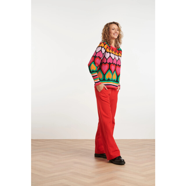 Smashed Lemon 24900 multi gebriede top met hartjesprint | 24900-998-XS large