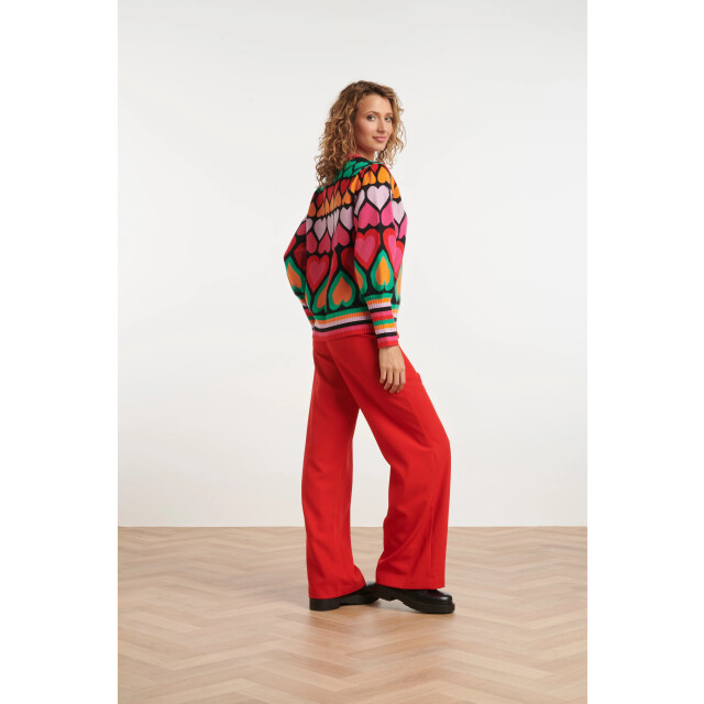 Smashed Lemon 24900 multi gebriede top met hartjesprint | 24900-998-XS large