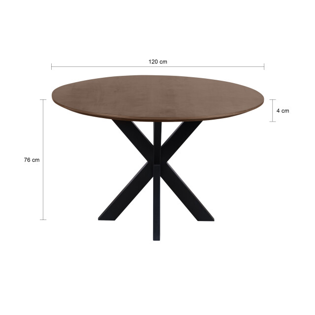 QUVIO Eettafel sofia – rond – Ø120 – kruispoot – 3265063 large