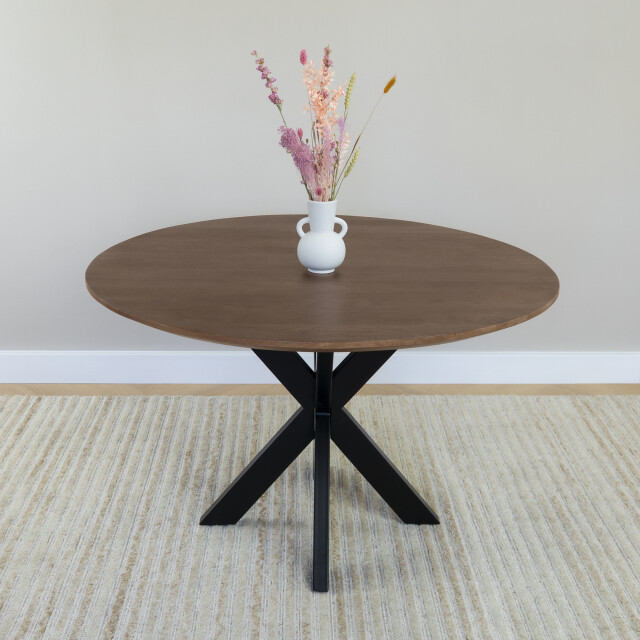QUVIO Eettafel sofia – rond – Ø120 – kruispoot – 3265063 large