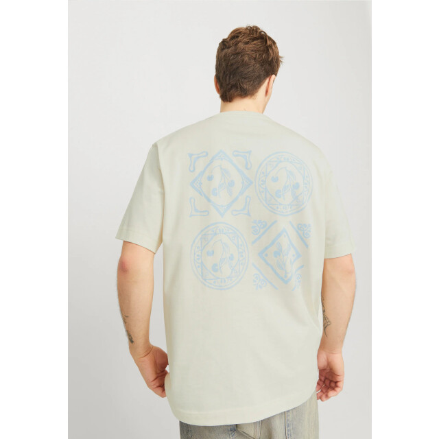 Jack & Jones Heren t-shirt jorparos easter ronde hals antique white 12273171-Antique White large