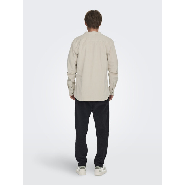 Only & Sons onsmichael 18w reg cord stretch ls 22029764 silver lining 05631.915.0005 large