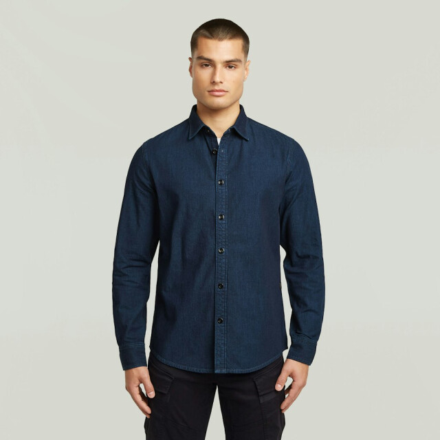 G-Star clean slim shirt d27681-d539 g839 worn in deep 05631.264.0061 large
