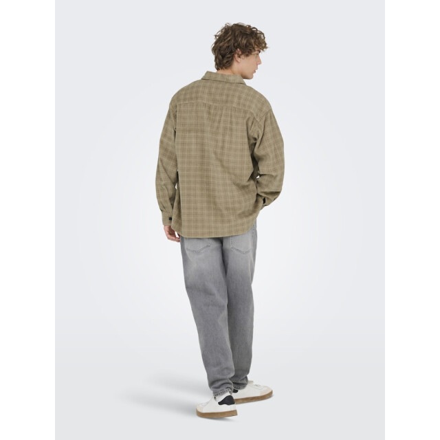 Only & Sons onswaleed corduroy overshirt 0345 22034467 chinchilla 05633.840.0093 large