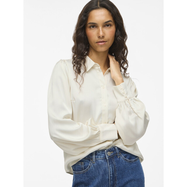 Vila vienna ravenna l/s balloon shirt 14107462 cloud dancer 06615.198.0145 large