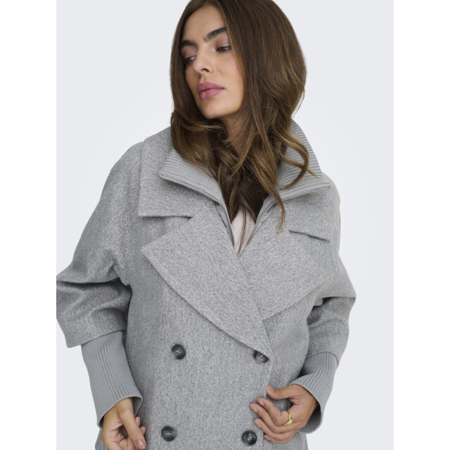 Jacqueline de Yong hannah short jacket otw hab 15337889 medium grey melange 06111.941.0010 large