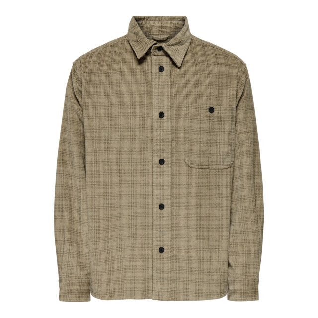 Only & Sons onswaleed corduroy overshirt 0345 22034467 chinchilla 05633.840.0093 large