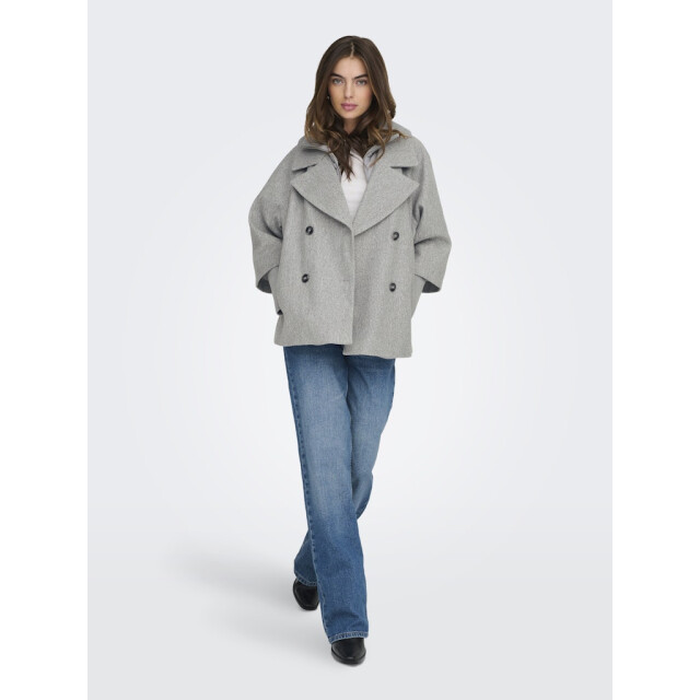 Jacqueline de Yong hannah short jacket otw hab 15337889 medium grey melange 06111.941.0010 large