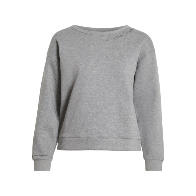 Vila vimaldea o-neck l/s emb sweatshirt 14108212 grey melange 06721.941.0013 large