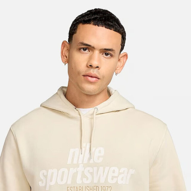 Nike club men's fleece hoodie sport t-shirt korte mouw heren - 068973_800-S large