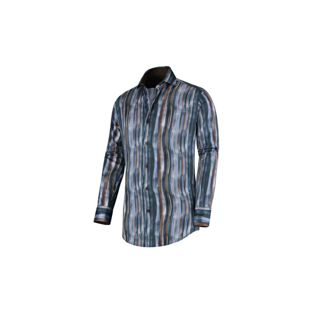Circle of Gentlemen Nikos gestreept shirt in stretch kwaliteit 244-20014-551- large