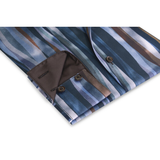 Circle of Gentlemen Nikos gestreept shirt in stretch kwaliteit 244-20014-551- large