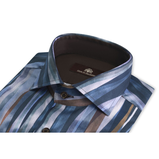 Circle of Gentlemen Nikos gestreept shirt in stretch kwaliteit 244-20014-551- large