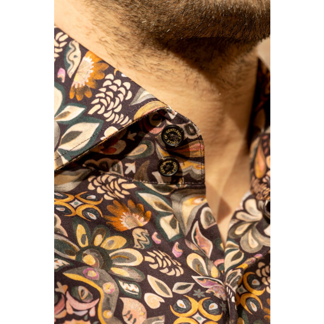 Circle of Gentlemen Nils overhemd met all-over print, 2-knoopskraag in katoen/lyocell kwaliteit 244-20010-283- large