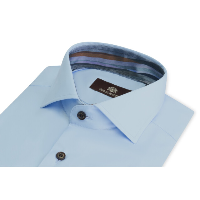 Circle of Gentlemen Nino effen overhemd met contrasten in stretch kwaliteit 244-20015-000- large
