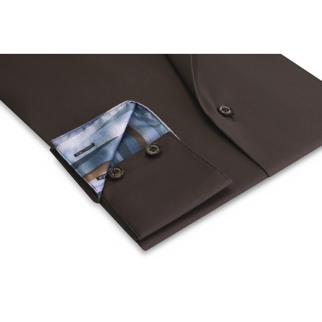 Circle of Gentlemen Nolan effen overhemd met contrasten in stretch kwaliteit 244-20016-680- large
