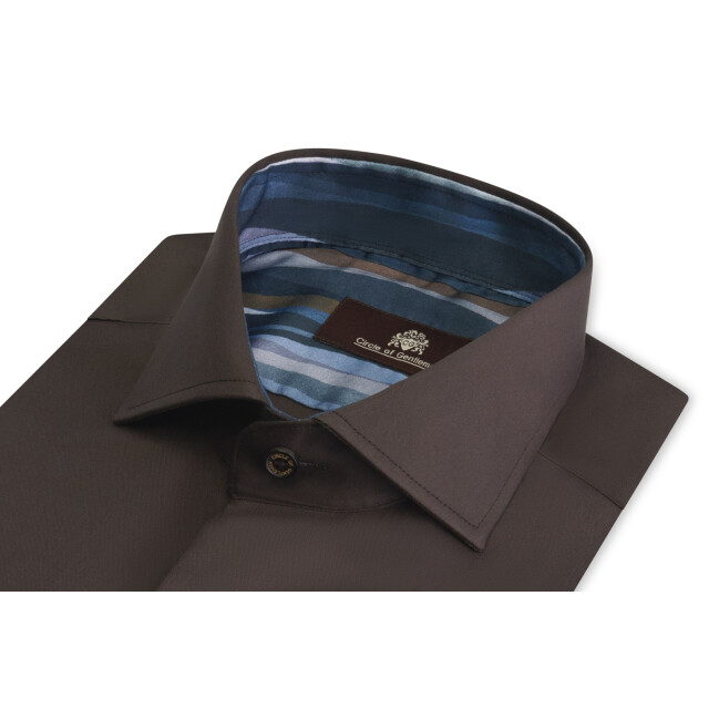 Circle of Gentlemen Nolan effen overhemd met contrasten in stretch kwaliteit 244-20016-680- large