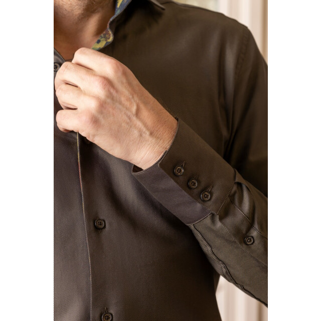 Circle of Gentlemen Nevil uni shirt 2-knoops kraag in keperbinding 100% co 244-20008-480- large