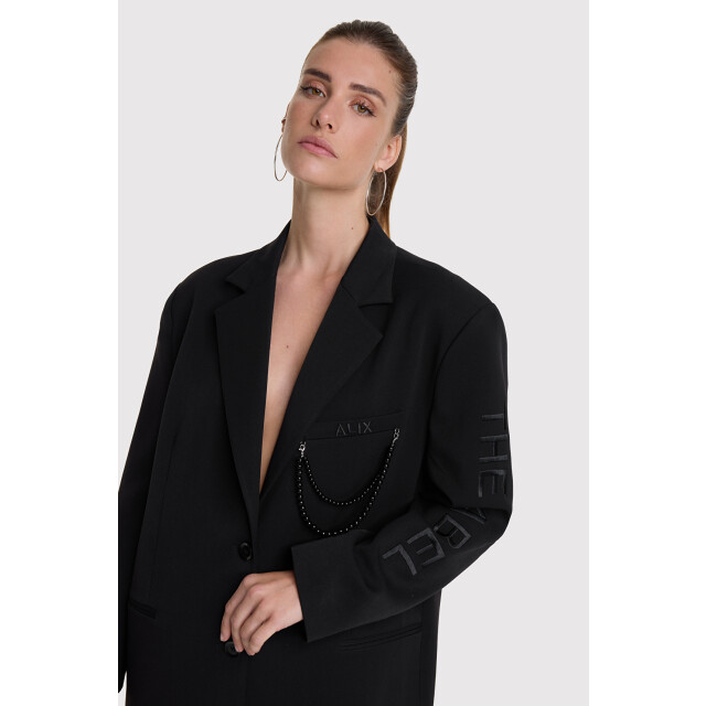 Alix The Label 2509420333 ladies woven grandad r 2509420333 grandad blazer large