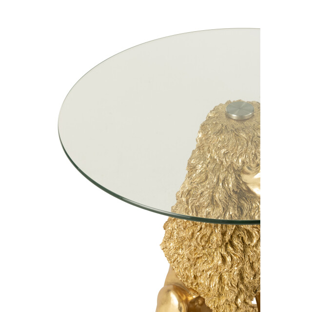 J-Line Side table poodle round polyresin gold colored 55312 large