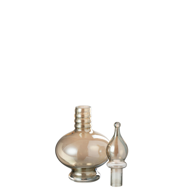 J-Line Vase+cap phial deco joey glass beige small 48082 large