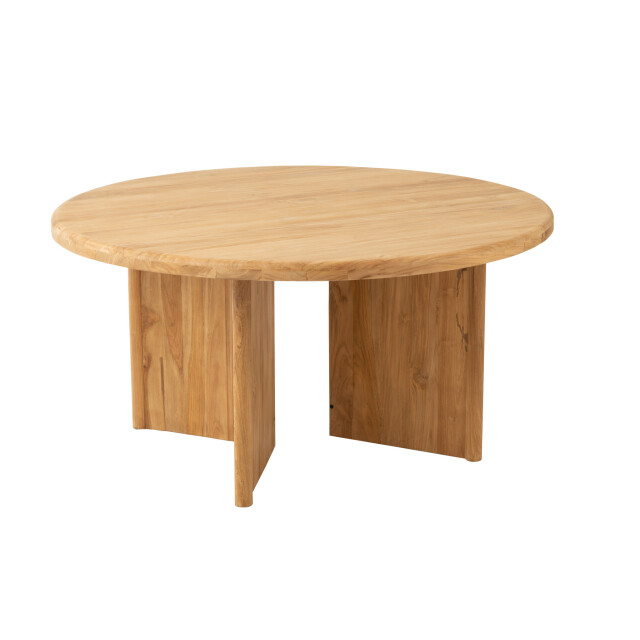J-Line Table round teak wood natural 43763 large