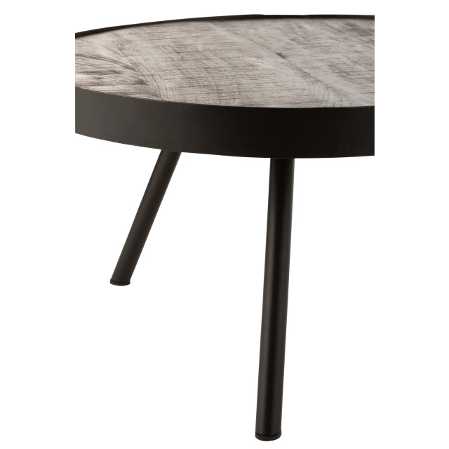 J-Line Side table fien low mango wood iron dark brown black 5633 large