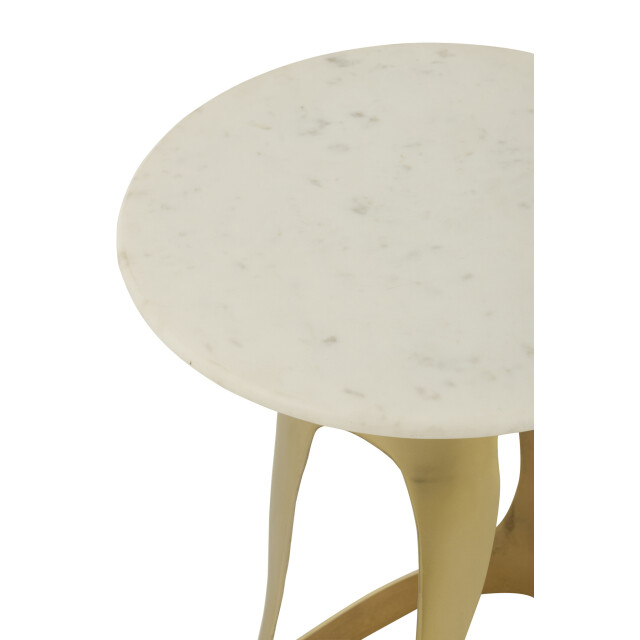 J-Line Side table aluminium/stone gold colored/white large 55946 large