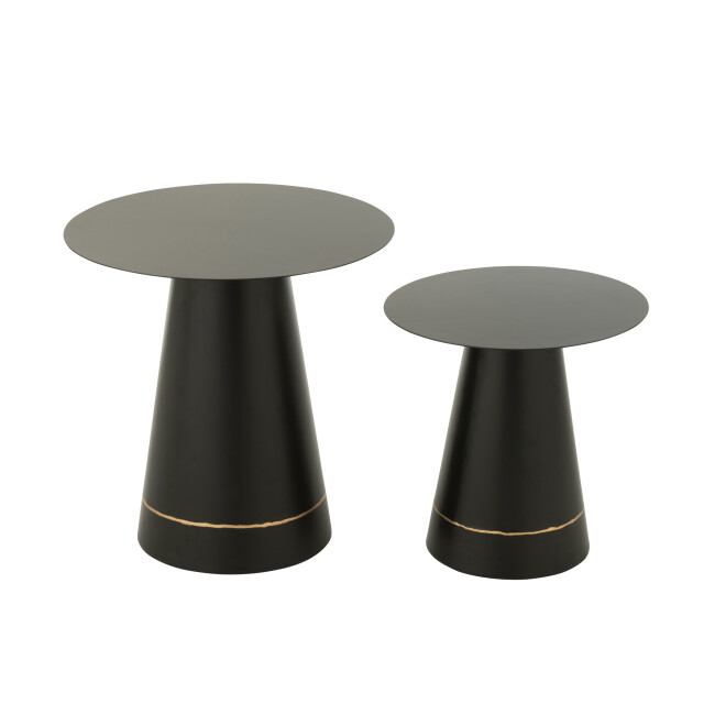 J-Line Set of 2 side table iron black/gold colored 55862 large