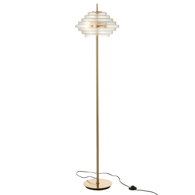 J-Line Lamp on foot led gold metal/glass transparent 37813 large
