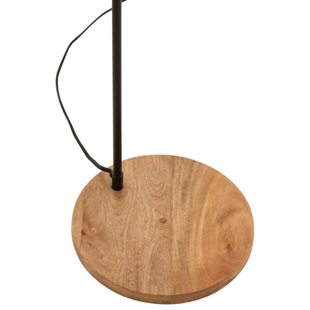 J-Line Standing lamp evy iron/wood black/natural 15654 large