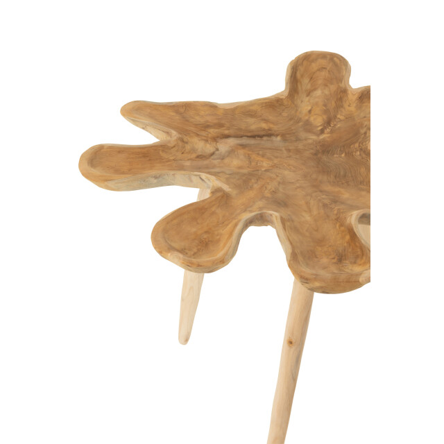 J-Line Set of 2 side table splash teak wood natural 50986 large