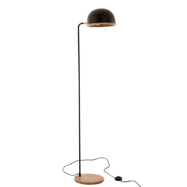 J-Line Standing lamp evy iron/wood black/natural 15654 large