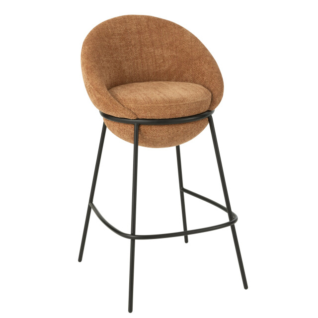 J-Line Bar stool bar stool with iron legs iron terracotta/black 55780 large