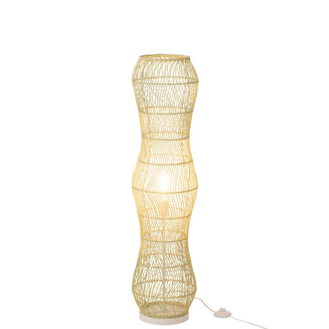 J-Line Floor lamp rattan braided metal green 53781 large