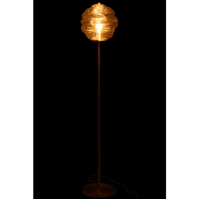 J-Line Floor lamp honeycomb glass light cognac 49101 large