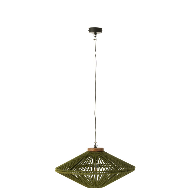 J-Line Hanging lamp ovni iron/jute green small 46456 large