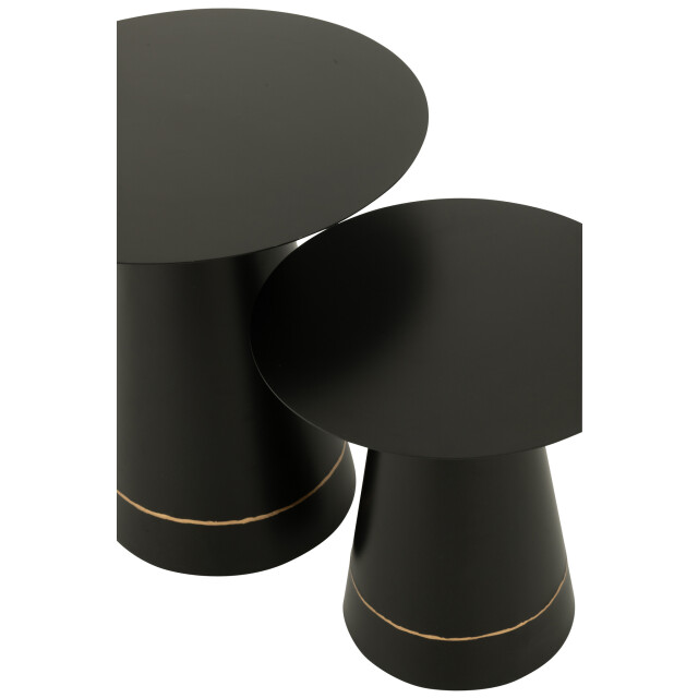 J-Line Set of 2 side table iron black/gold colored 55862 large