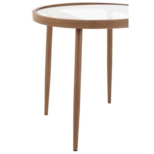 J-Line Side table round metal/glass dark brown 20079 large