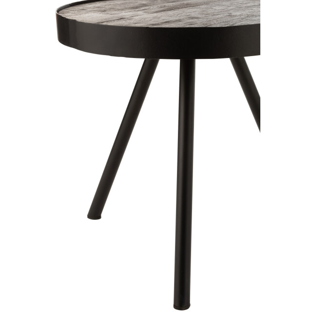 J-Line Side table fien mango wood iron dark brown black 5632 large
