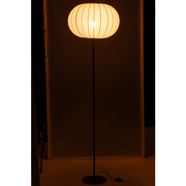 J-Line Floor lamp lantern metal/textile white large 54209 large
