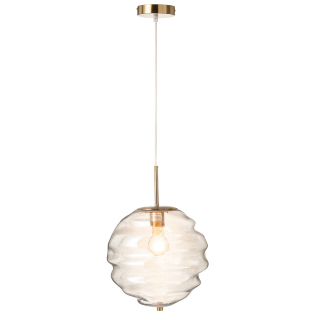 J-Line Hanging lamp honeycomb glass light cognac 49100 large